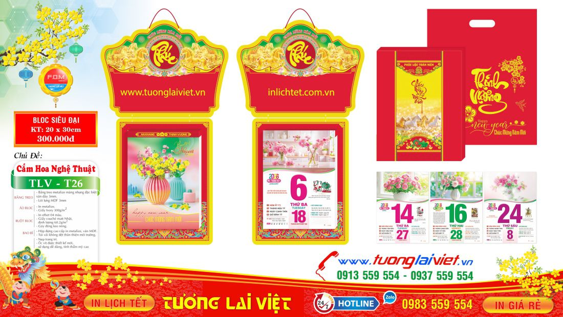 In Lịch Bloc 2026 giá rẻ