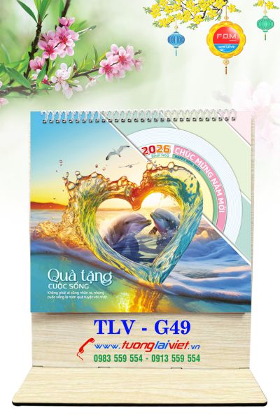 In Lịch để bàn gỗ Quà Tặng Cuộc Sống