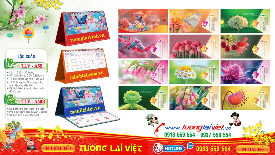 In Lịch Để Bàn Bính Ngọ 2026