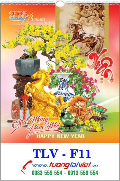 In Lịch lò xo 7 tờ Cây cảnh