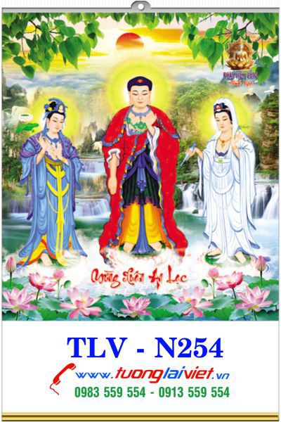 In lịch nẹp thiếc 5 tờ Lịch Phật