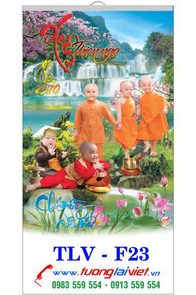 In lịch nẹp thiếc 7 tờ Xuân an lạc