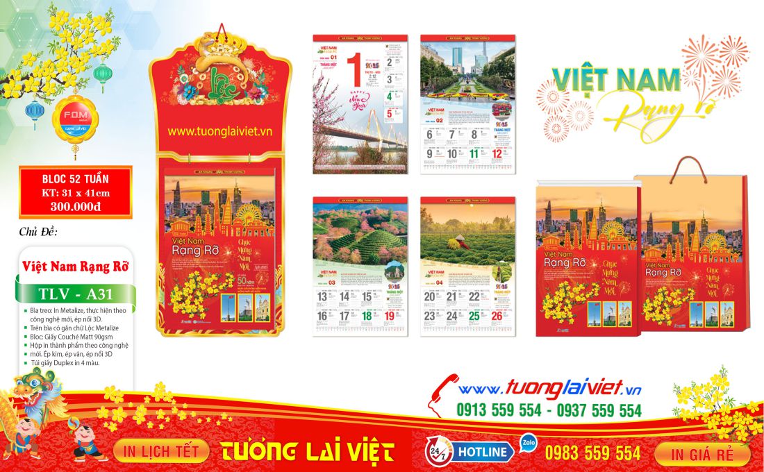 In lịch tết đẹp giá rẻ tại tphcm