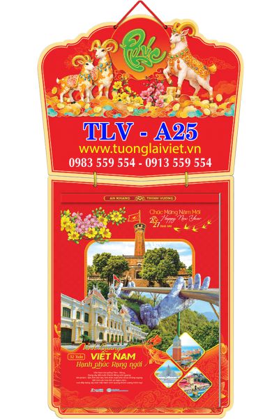 Lịch 52 tuần Bìa Treo Chữ Nổi