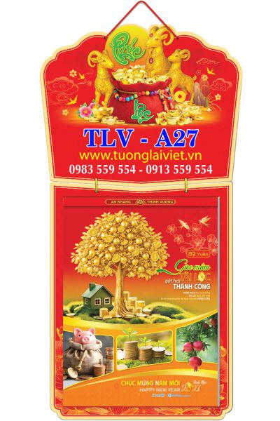 Lịch 52 tuần Khánh Treo Chữ Nổi