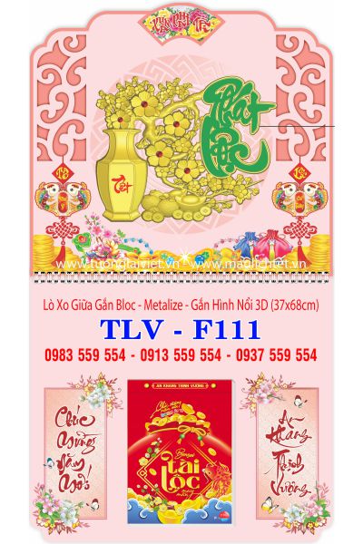 Lịch Bloc Lò Xo Giữa Chữ Nổi Phát Lộc