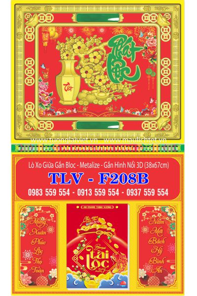 Lịch Bloc Lò Xo Giữa Chữ Nổi Xuân Phát Lộc