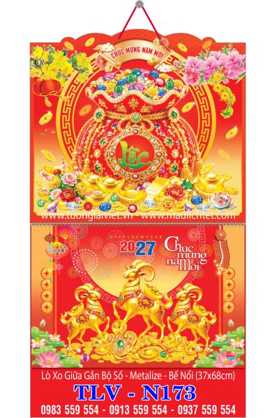 Lịch lò xo giữa 13 tờ Đón Xuân Tài Lộc