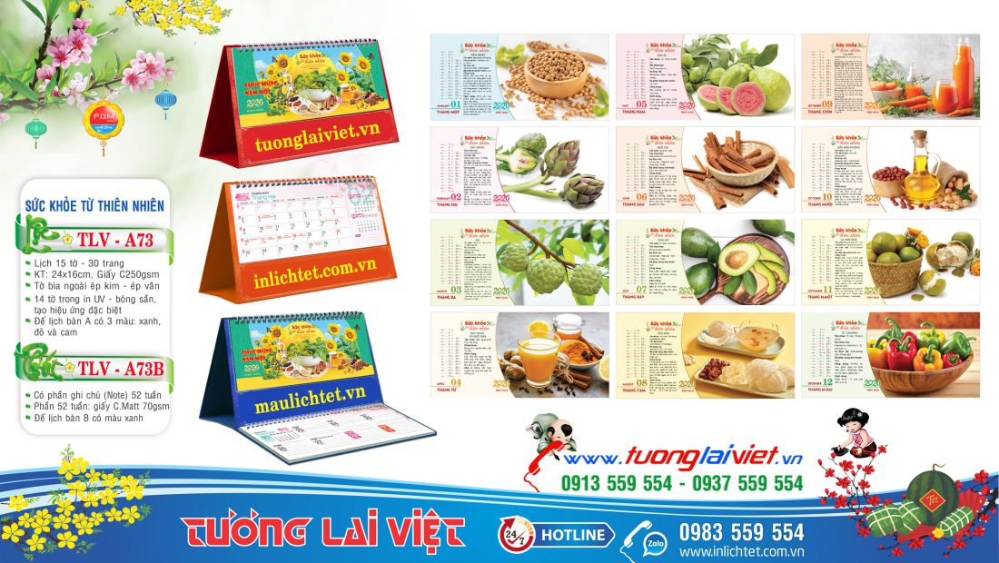 Mẫu lịch để bàn Cây thuốc và Sức khoẻ