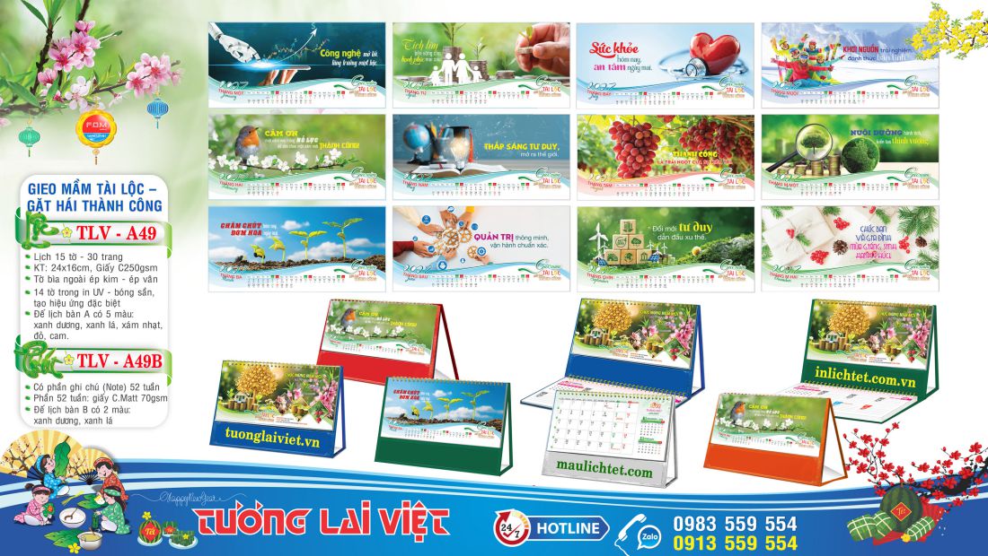 Mẫu lịch để bàn Môi Trường Cuộc Sống