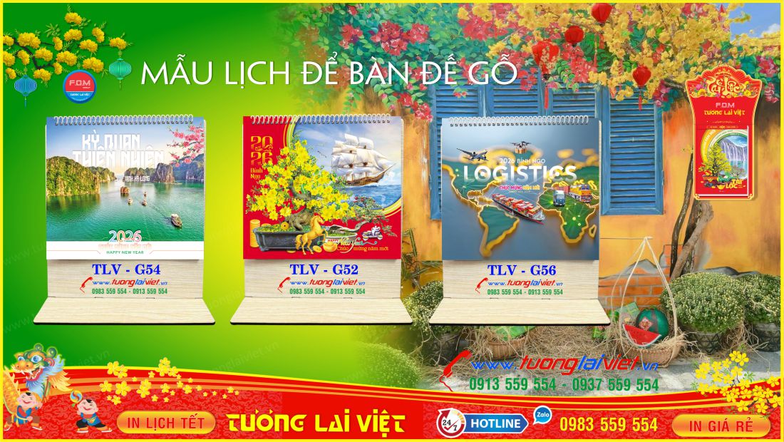 Mẫu Lịch Gỗ Để Bàn