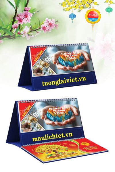 Mẫu lịch tết để bàn Chung sức thành công