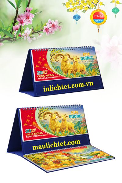 Mẫu lịch tết để bàn Con Giáp Tài Lộc