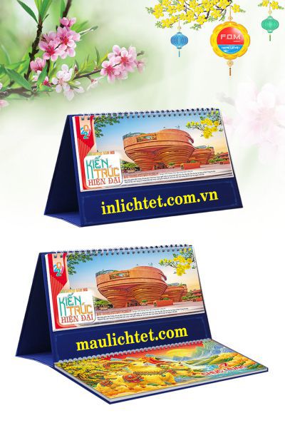 Mẫu lịch tết để bàn Công Trình Kiến Trúc