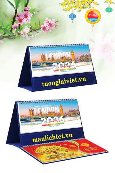 Mẫu lịch tết để bàn Du lịch thế giới