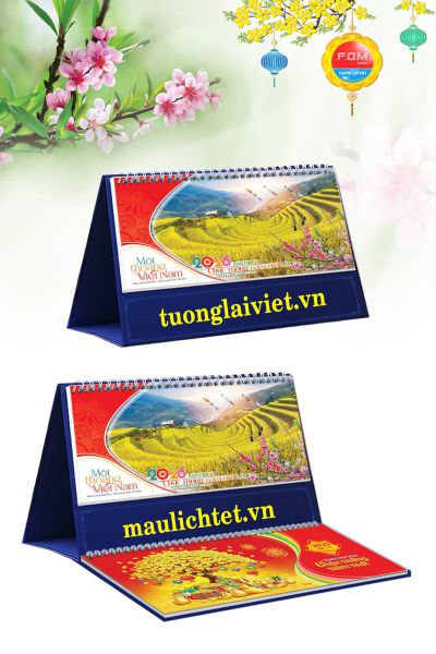 Mẫu lịch tết để bàn Du lịch việt nam