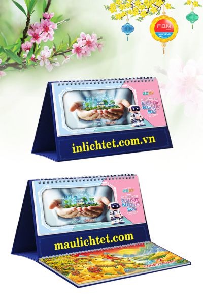 Mẫu lịch tết để bàn Kỷ Nguyên Công Nghệ