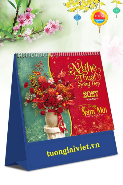 Mẫu lịch tết để bàn Nghệ Thuật Sống