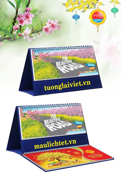 Mẫu lịch tết để bàn Những con đường đẹp