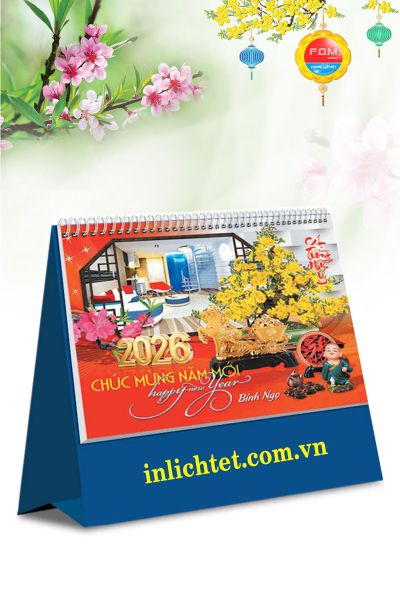 Mẫu lịch tết để bàn Nội thất phong thuỷ