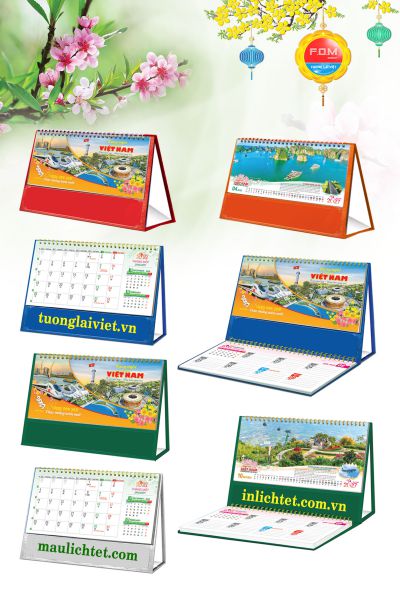 Mẫu lịch tết để bàn Rạng Ngời Việt Nam