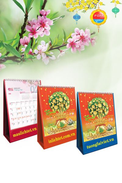 Mẫu lịch tết để bàn Xuân tài lộc